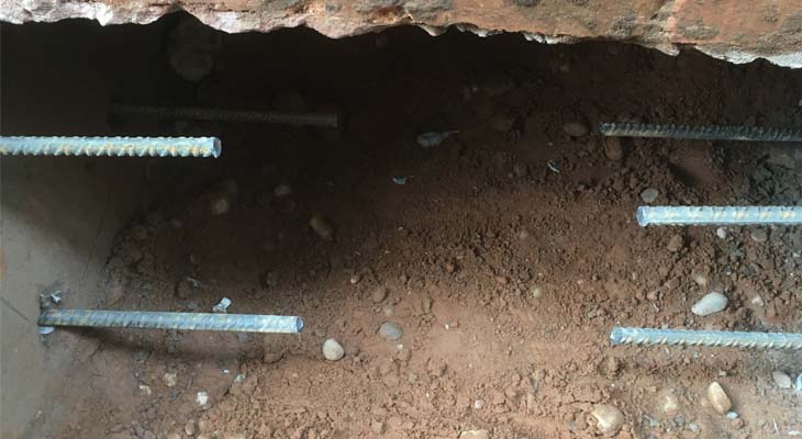 Underpinning garage foundation in Sutton Coldfield Underpinning garage foundation in Sutton Coldfield