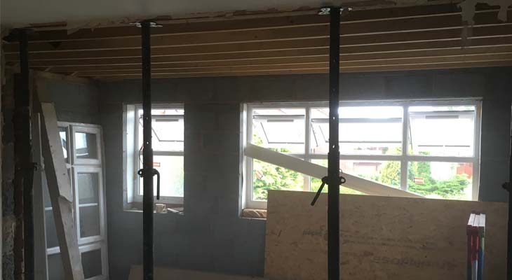Internal view looking out into the upstairs extension