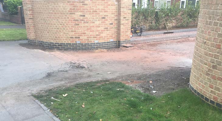 Previous contractor driveway in the process of being removed Previous contractor driveway in the process of being removed