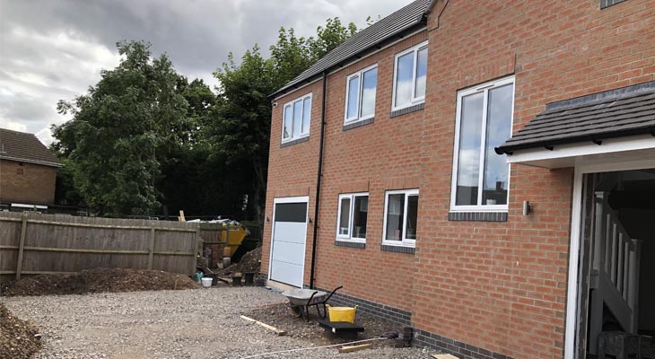 Another view of the front of the completed house.